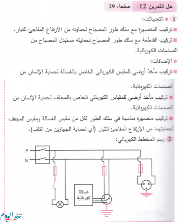 حل تمرين 12 ص 29 فيزياء 4 متوسط