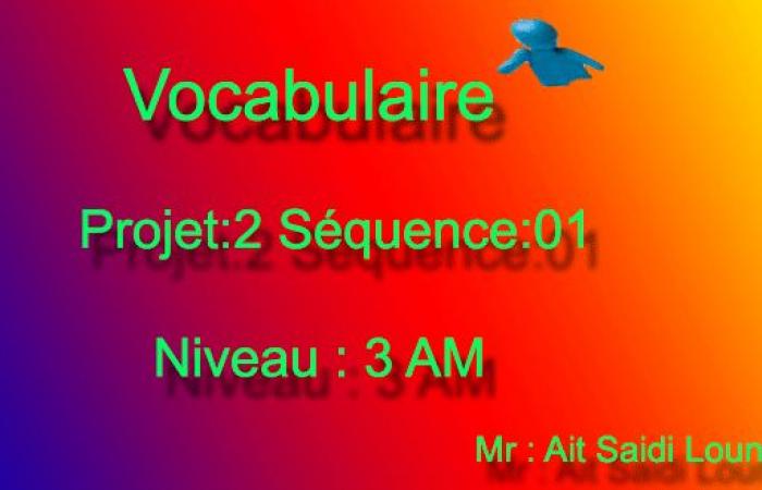 Projet 2 Séquence 1 Vocabulaire: 3AM