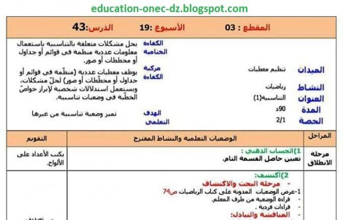 مذكرات درس التناسبية 1 في الرياضيات للسنة الرابعة ابتدائي الجيل الثاني