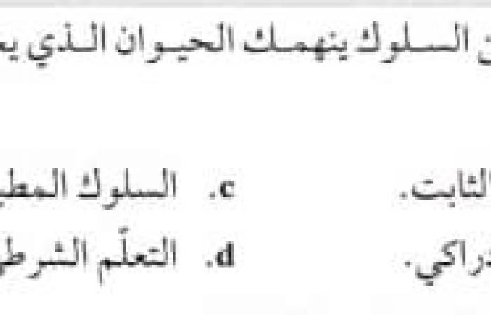 في اي نوع من السلوك ينهمك الحيوان الذي يحل المشكلات