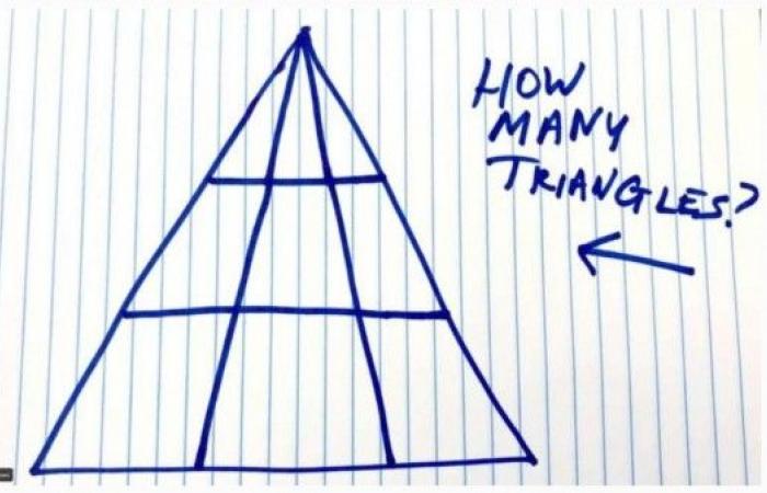 تم الإجابة عليه: حل لغز كم عدد المثلثات في الصورة