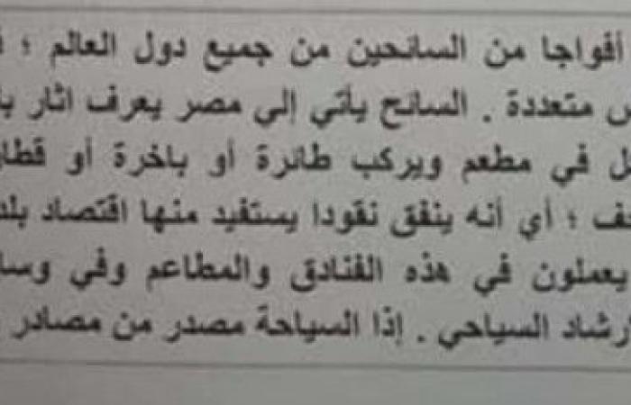 تم الإجابة عليه: مشروع بحث كامل عن السياحة للصف الرابع الابتدائي مقدمة وعناصر