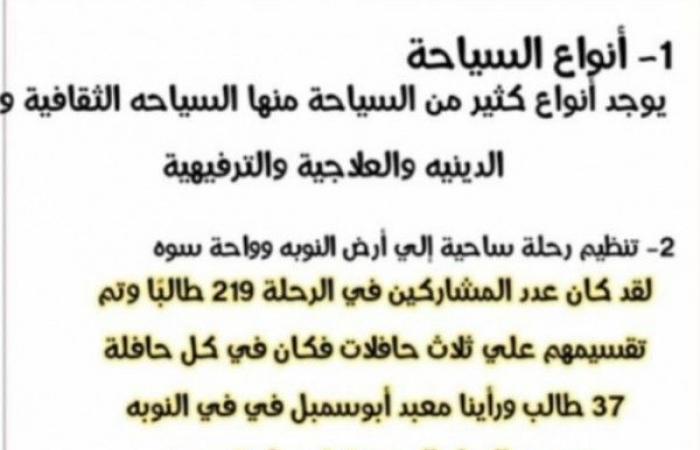 تم الإجابة عليه: بحث كامل عن السياحة للصف الخامس الابتدائي مقدمة وعناصر ونتائج جاهز للطباعه