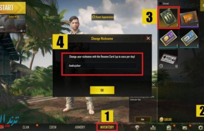 كيفية تغيير الاسم في ببجي موبايل PUBG Mobile