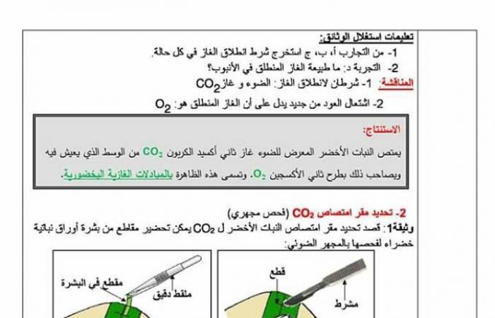 مذكرة الانسان و المحيط في مادة العلوم الطبيعية للسنة اولى متوسط