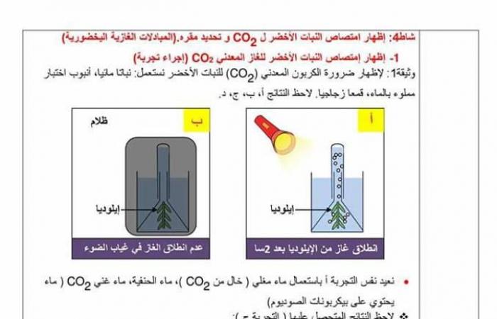 مذكرة الانسان و المحيط في مادة العلوم الطبيعية للسنة اولى متوسط